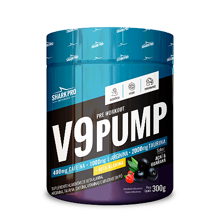 V9 PUMP PRÉ-TREINO 300G AÇAI C/ GUARANÁ SHARK PRO