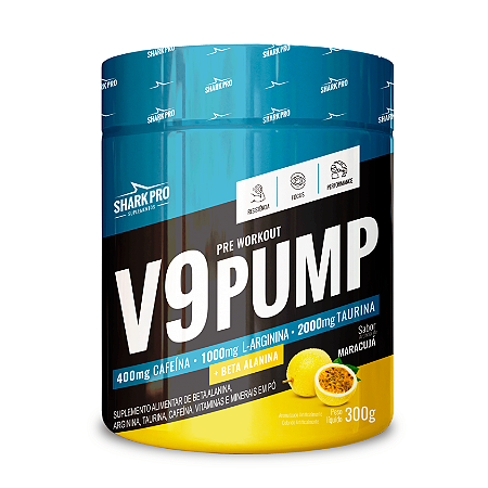 V9 PUMP PRÉ-TREINO 300G MARACUJÁ SHARK PRO