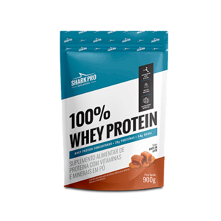 100% WHEY PROTEIN SHARK PRO REFIL 900G DOCE DE LEITE
