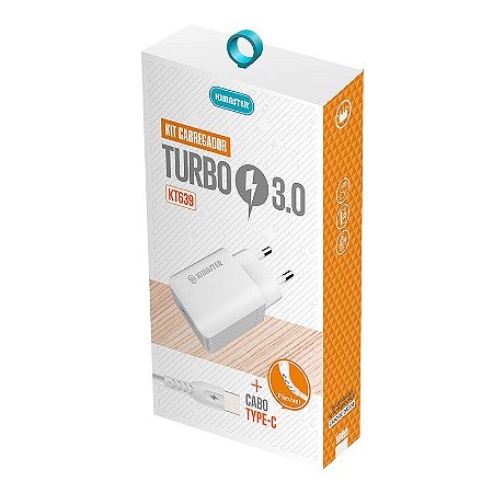 Kit Carregador Turbo Qc3.0 + Cabo Type-C Kt639 Kimaster