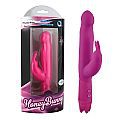 VIBRADOR DUPLO HONEY BUNNY EM SILICONE 10 VEL COR ROSA