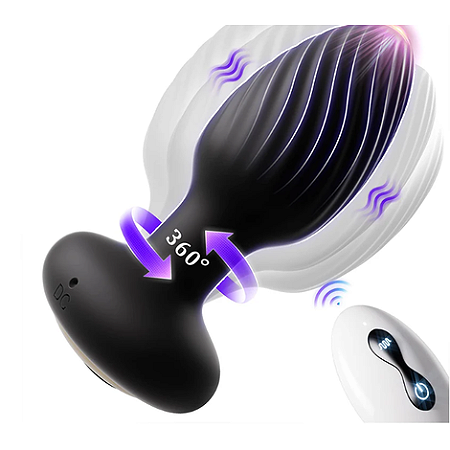 PLUG ANAL COM VIBRO E ROTAÇÃO