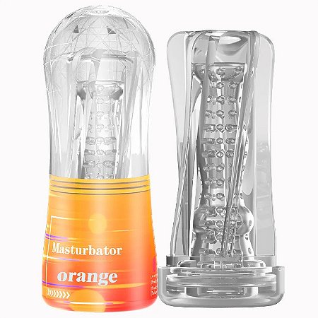 MASTURBADOR MASCULINO TEXTURIZADO CUP COLECTION - ORANGE