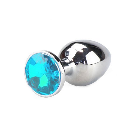 PLUG ANAL TAMANHO M - PEDRA AZUL CLARO