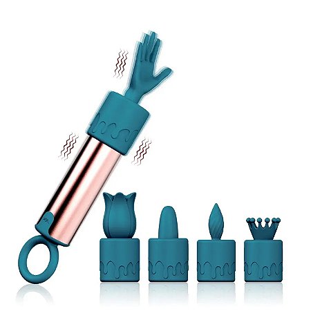 CÁPSULA VIBRATÓRIA COM 12 MODOS VIBRAÇÃO E 5 ACESSÓRIOS