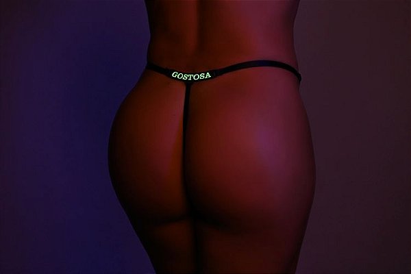 CALCINHA COM A FRASE "GOSTOSA" EM NEON (BRILHA NO ESCURO) - COR VERMELHA
