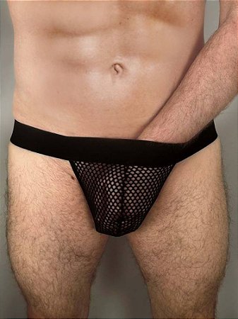 CUECA ARRASTÃO FIO DENTAL MASCULINO - COR PRETA