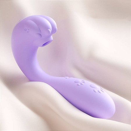 VIBRADOR DE CASAL PATA DE GATINHO COR PURPLE - ONDAS DE PRESSÃO E CONTROLE REMOTO