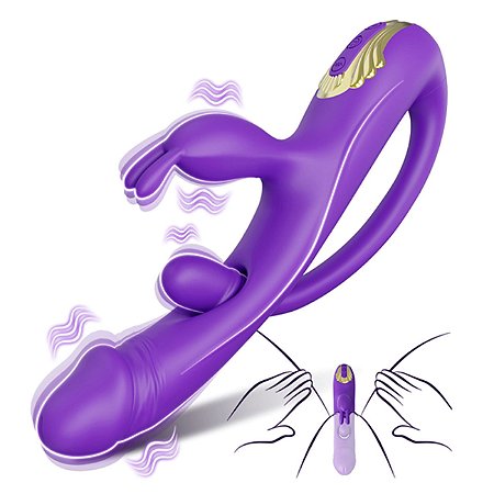 VIBRADOR COM TRIPLA ESTIMULAÇÃO - 9 MODOS DE VIBRAÇÃO