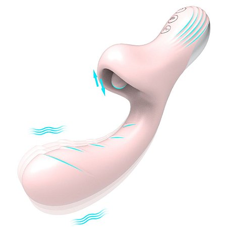 VIBRADOR COM ESTIMULADOR DE CLITÓRIS - 10 MODOS DE VIBRAÇÃO