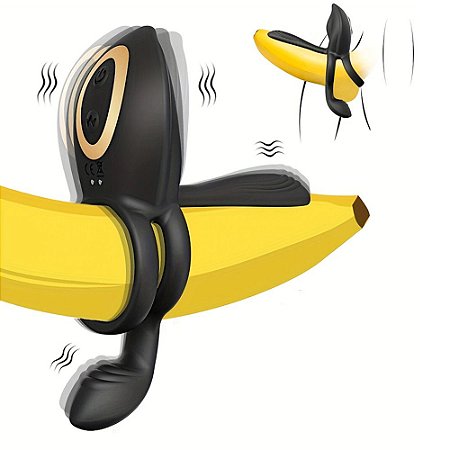 ANEL PENIANO COM VIBRO E ESTIMULADORES - RECARGA USB