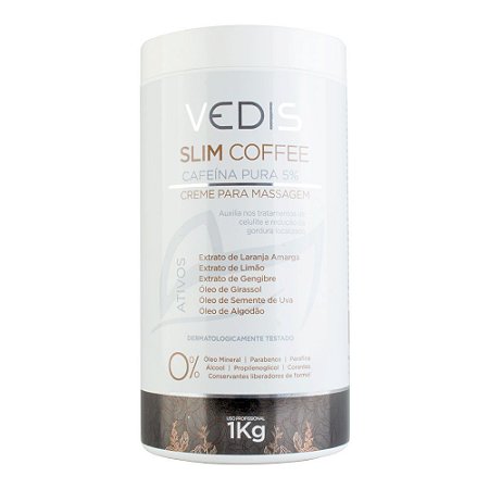 Creme Cafeina Slim Coffee Massagem Vedis 1Kg