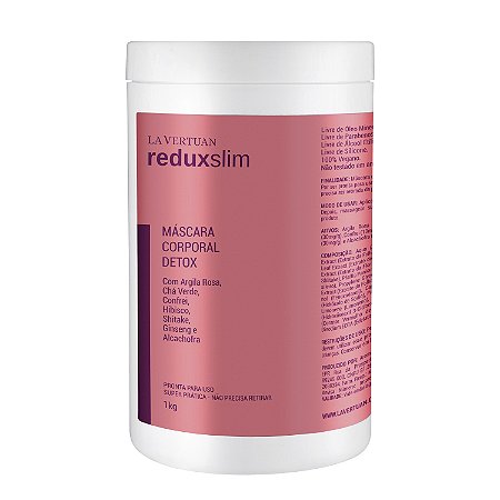 Máscara Corporal Detox Argila Rosa Redux Slim La Vertuan 1Kg
