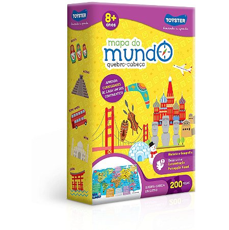 Nominal Location Towards Mapa do mundo quebra-cabeça 200 peças - PiliPili Loja Online de Brinquedos  Educativos