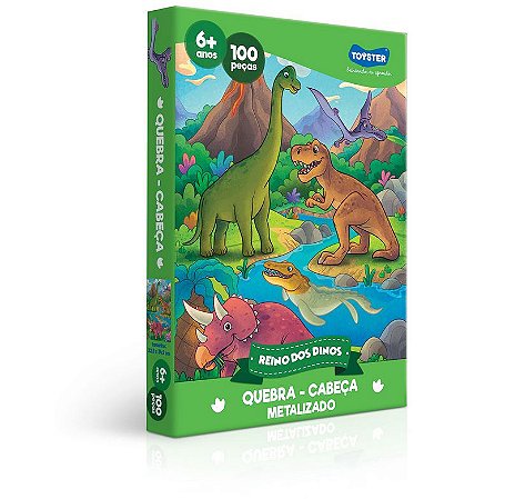 Quebra-cabeça Reino dos Dinos 100 peças