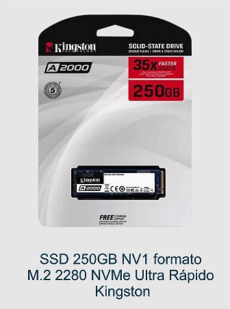 SSD 250GB NV1 formato M.2 2280 NVMe Ultra Rápido - Kingston