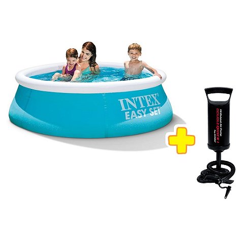 Piscina Inflável Easy Set 880 Litros + Bomba de Inflar Intex