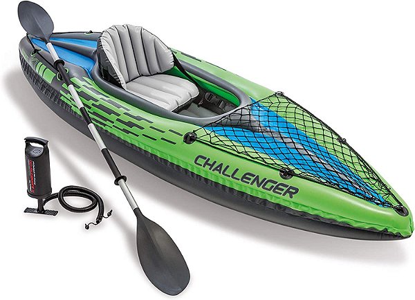 Caiaque Inflável Challenger K1 Intex c/ Bomba Remo e Bolsa