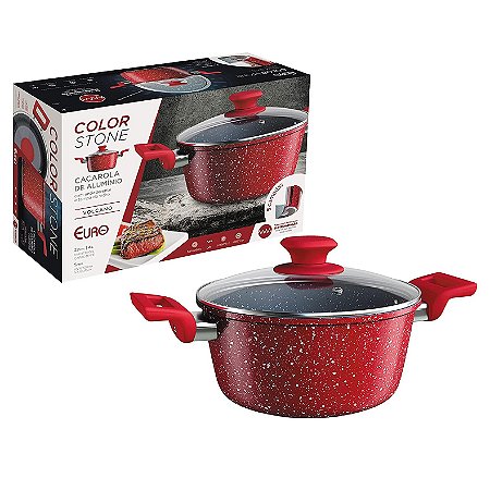 Panela Antiaderente Indução ColorStone 22 4L Volcano Euro