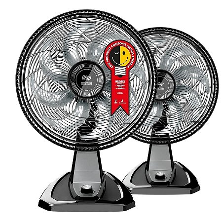 Kit 2 Ventiladores de Mesa e Parede Silencioso Flow Turbo 180 W 50cm Wap