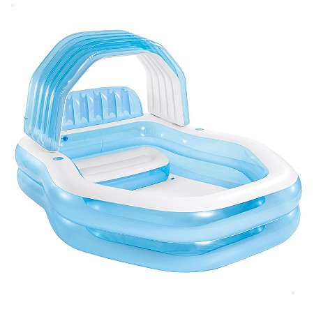 Piscina Inflável com Cobertura 530L Familiar Paraíso Intex