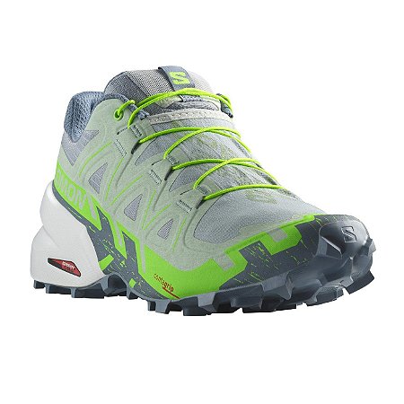 Tênis Feminino Speedcross 6 Cinza e Verde Trail Running Salomon