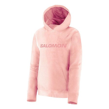 Moletom Canguru Fleece Salomon Polar LT Hoodie Com Capuz Rosa Feminino