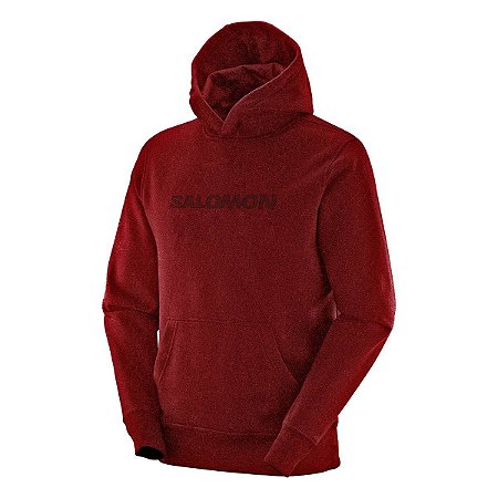 Moletom Canguru Salomon Polar LT Hoodie Com Capuz Vermelho Masculino