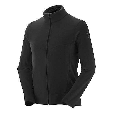 Jaqueta Gola Alta Fleece Salomon Polar LT FZ Preta Masculino