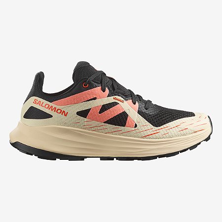 Tênis Feminino Salomon Ultra Flow Preto e Pêssego Trail Running