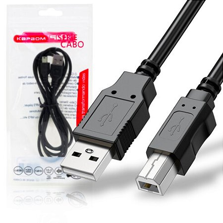 CABO DE IMPRESSORA USB A MACHO PARA USB B MACHO 2.0