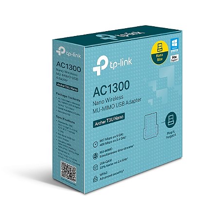 ADAPTADOR TPLINK ARCHER T3U NANO USB MU-MIMO SEM FIO