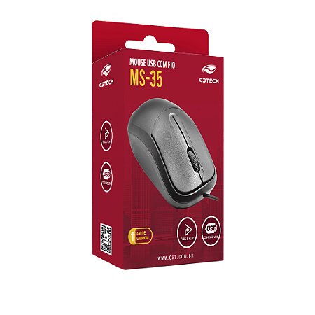MOUSE C3TECH PRETO USB MS35BK