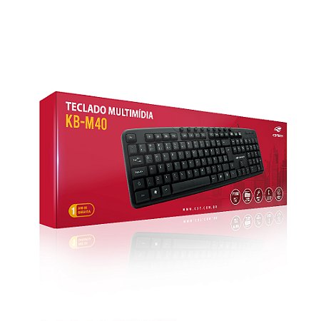 TECLADO C3TECH MULTIMIDIA USB PRETO KBM40BK