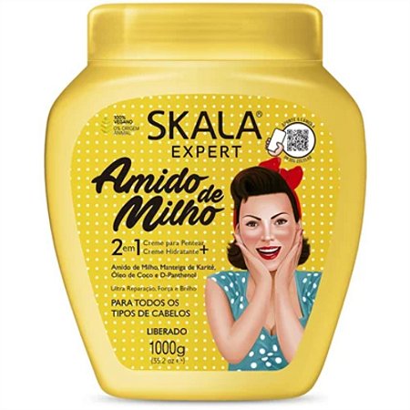CREME DE PENTEAR + TRATAMENTO AMIDO DE MILHO 1KG SKALA