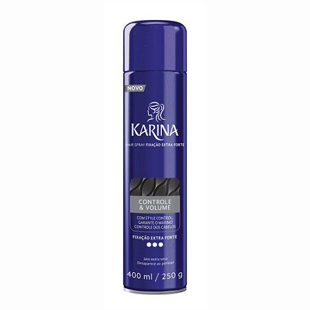HAIR SPRAY FIXAÇÃO EXTRA FORTE CONTROLE E VOLUME 400ML KARINA