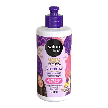 CREME PARA PENTEAR S.O.S CACHOS SUPER ÓLEOS 300ML 95269 SALON LINE
