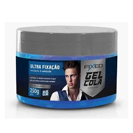 GEL FIXADOR ULTRA FIXAÇÃO GEL COLA  AZUL 250G FIXED