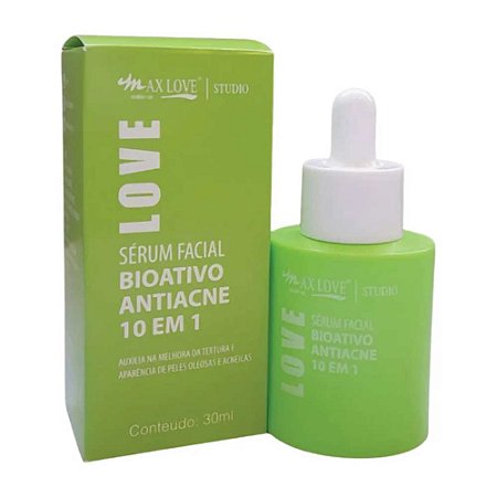 SÉRUM FACIAL BIOATIVO ANTIACNE 10 EM 1 30ML MAX LOVE