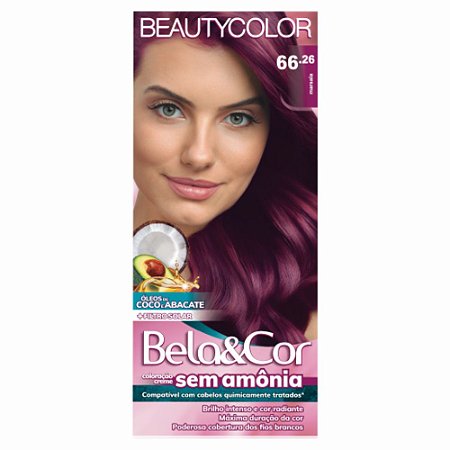 COLORAÇÃO EM CREME SEM AMÔNIA 66.26 MARSALA BEAUTY COLOR