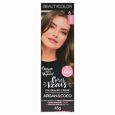 COLORAÇÃO EM CREME 6.1 LOURO ESCURO ACINZENTADO 45G BEAUTY COLOR