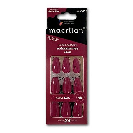 UNHAS POSTIÇAS AUTOCOLANTES BAILARINA RUBI UP702B MACRILAN