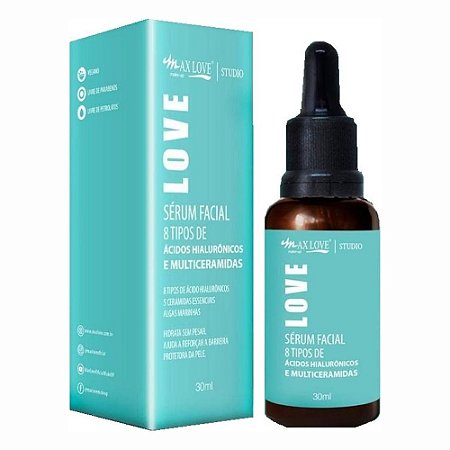 SÉRUM FACIAL 8 TIPOS DE ÁCIDOS HILAURÔNICOS E MULTICERAMIDAS 30ML MAX LOVE
