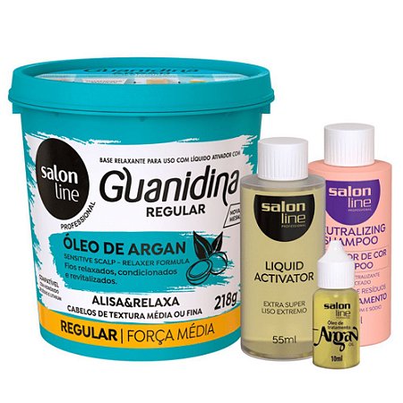 KIT GUANIDINA ARGAN REGULAR-FORÇA MÉDIA SALON LINE