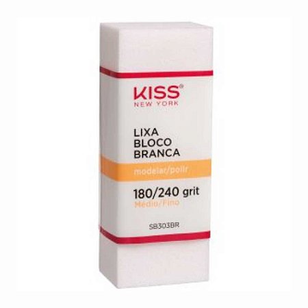 LIXA BLOCO BRANCA 180-240 GRIT MÉDIO-FINO KISS NEW YORK