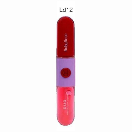 BATOM E GLOSS LÍQUIDO DUO LD12 HB-F569-12 RUBY ROSE