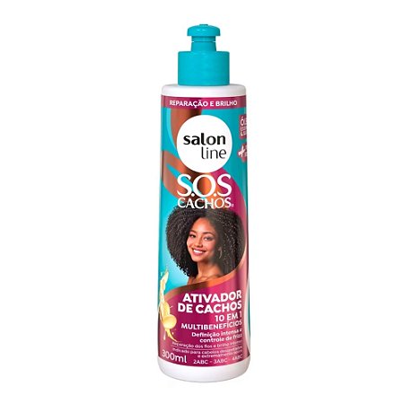 ATIVADOR DE CACHOS 10 EM 1 S.O.S CACHOS 300ML 43121 SALON LINE
