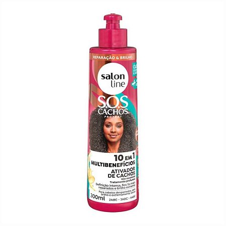 ATIVADOR DE CACHOS 10 EM 1 S.O.S CACHOS 300ML 43121 SALON LINE