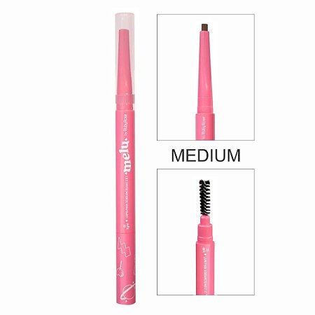 LÁPIS PARA SOBRANCELHAS 2 EM 1 MELU 02 MEDIUM RR-2403-2 RUBY ROSE