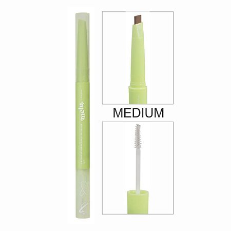 LÁPIS PARA SOBRANCELHAS+GEL FIXADOR MELU 02 MEDIUM RR-2402-2 RUBY ROSE